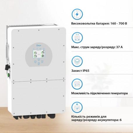 Гібридний сонячний інвертор (hybrid) Deye SUN-12K-SG01HP3-EU-AM2  Фото №1